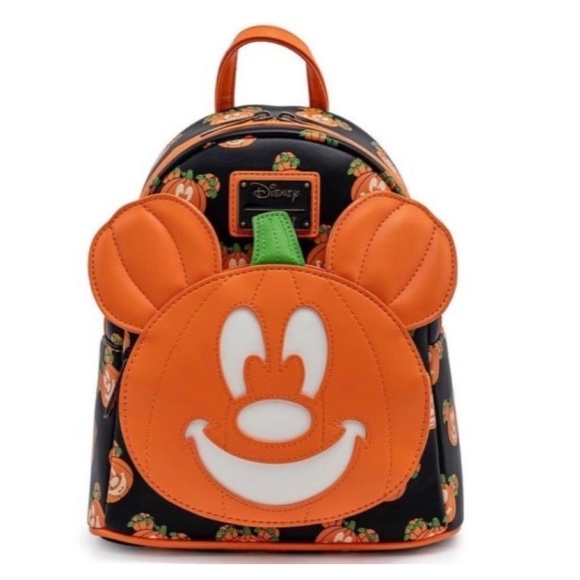 Loungefly Disney Mickey-O-Lantern Mini Backpack‎ And Pin